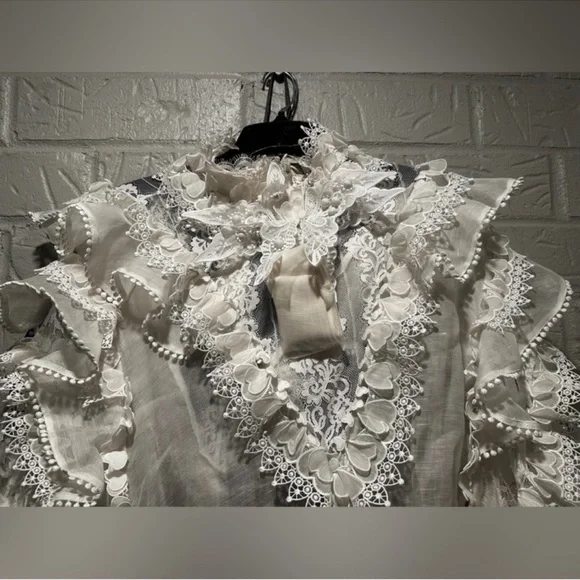 New Authentic Zimmermann Crush Heart Trim Long Sleeve Minidress Size Medium - Picture 11 of 15